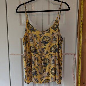 Yellow, floral tank top XL